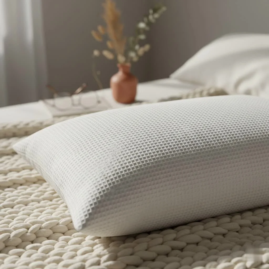 Solid memory foam pillow contouring to a head and neck