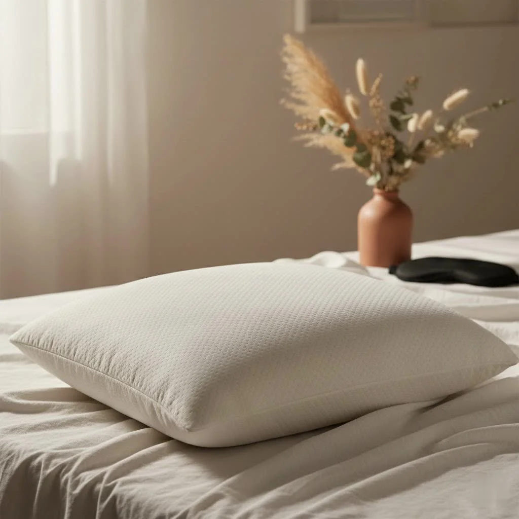 Memory foam knee pillow for spinal alignment